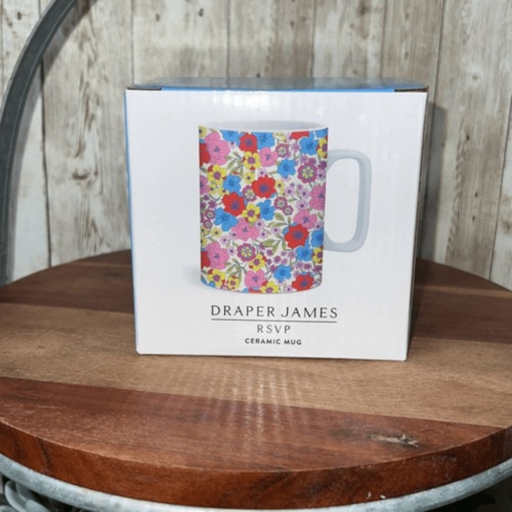 NWT DRAPER JAMES RSVP Floral Boxed Ceramic Mug Mother's Day Gift Wife Tea Coffee - Picture 5 of 6